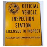 Official Vehicle Inspection Station Metal Sign
