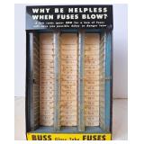 Buss Glass Tube Fuses Counter Display Case