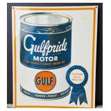 Gulf "Gulfpride Motor Oil" Metal Sign