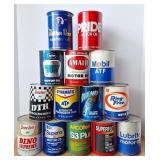 Motor Oil Cans, Various Brands, Cardboard