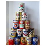 Motor Oil Cans, Various Brands, Cardboard