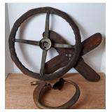 Wooden Steering Wheel, Brass Car Horn