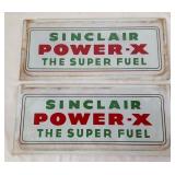 2 Sinclair Power-X Gasoline Pump Glass Inserts