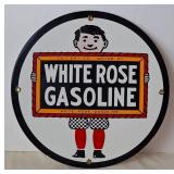 EN-AR-CO White Rose Gasoline Metal Sign