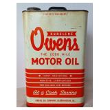 Owens Motor Oil 10 Quart Metal Can