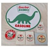 Sinclair Dino Gasoline & Mobiloil Stickers