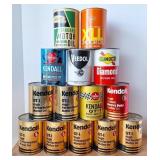 Motor Oil Cans, Various Brands, Cardboard