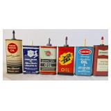 6 Sewing Machine Oil Cans, Vintage