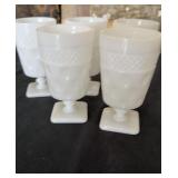 VTG McKee Milk Glass Thumbprint Ice Tea Glasses