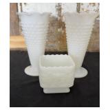 Anchor Hocking Hobnail Vases, Pedestal Vase