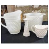 VTG Anchor Hocking Pitcher, Ice Bucket, Creamer