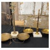 VTG  Brass Scales with Marble Bases