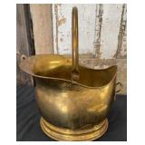 VTG Brass Coal Scuttle Helmet Shaped with Handle