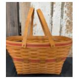 Large Longaberger with Red/Green Trim, 2 Handles