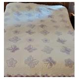 Vtg Butterfly/Flower Quilt