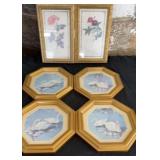 1980 Homco Swan Prints (2sets), Botanical Flowers