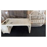 White Wicker Bed Table, Wall Hanging Shelf