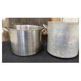 2 Large Stock Pots Aluminum & Stainless Steel