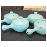 Seafood Green Pottery Soup Bowls