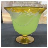 Westmoreland Yellow/Green Tulip Vase