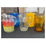 VTG Retro Multicolor Pitcher, Hazel Ware  Pitcher