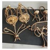 Vtg. Twisted Goldtone Metal Wall Decor