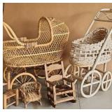 Wicker Doll Carriages