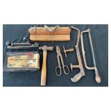 VTG Tools- Miter Box/Saw, Hammer