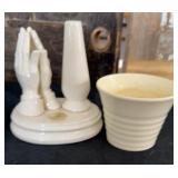 Cream 6x5 Planter Germany, Ivory Praying Hands