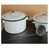 Enamelware Pots and Ladle