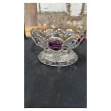 "Moon & Stars" Clear/Ruby Candy Dish
