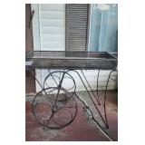 Black Metal Mesh Flower Cart