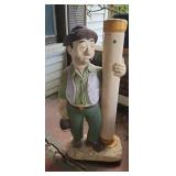 Vintage Concrete Hobo/Light Post Statue