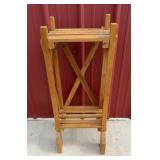 Wood Slatted Plant Stand 14x10.5x34