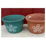 Terracotta Planters with Flowers 15x9"