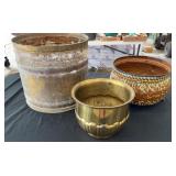 VTG Brass Planters and Metal Decorative Planter