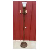 Mid-Century Ornate Bronze Floor Lamp