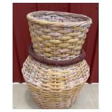 Large Pink/Cream Wicker Basket
