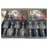 Longchamp 24% Leaded Crystal Wine Goblets NIB