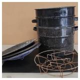 Speckled Enamelware Canning Pots