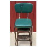 VTG  Green Kitchen Step Stool 1950