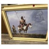 Native American Indian Wall Print, Heavy Frame