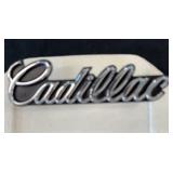 Cadillac Nameplate Silver on Black 1980-92  1x4.5"