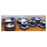 Vtg Alfred Mekin Ovando Flow Blue Dinnerware