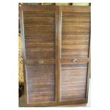 Metal Wardrobe w/ Wood Louvre Doors
