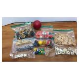Board Game Pieces & Croquet Ball