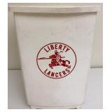 Vtg Liberty Lancers Plastic Waste Paper Can