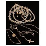 Glass beads, rosary and bracelet