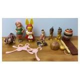 VTG Baby Rattles, String Dolls & Other Toys