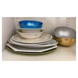 Plastic & Aluminum bowls, platters and plate